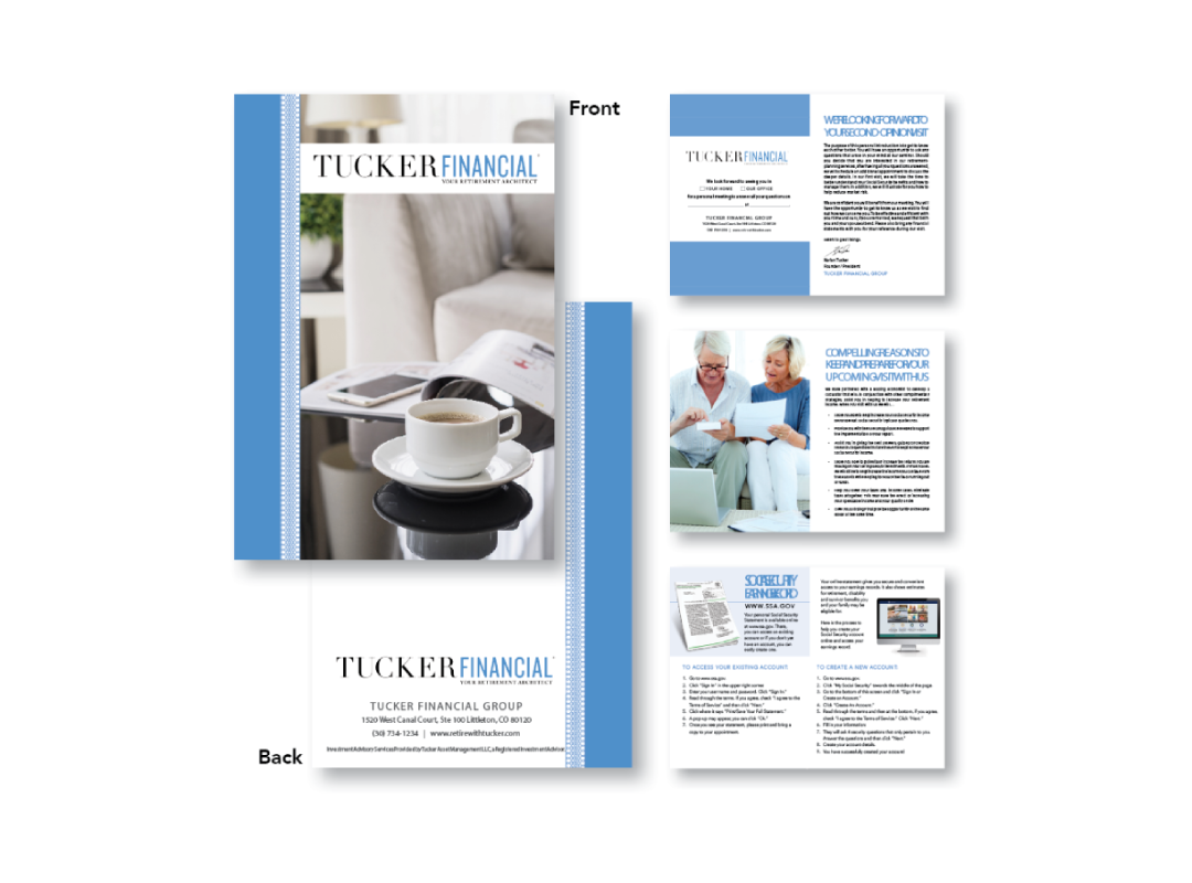 celebritize your brand blue and white small appointment booklet for advisors